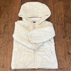 GAP Cream Quilted Hooded Jacket